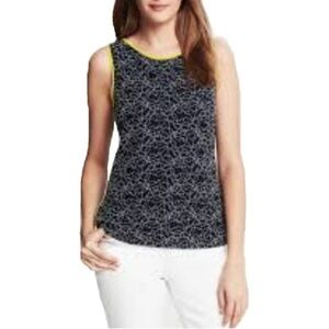 Banana Republic Navy and Yellow lace Tank Top size O